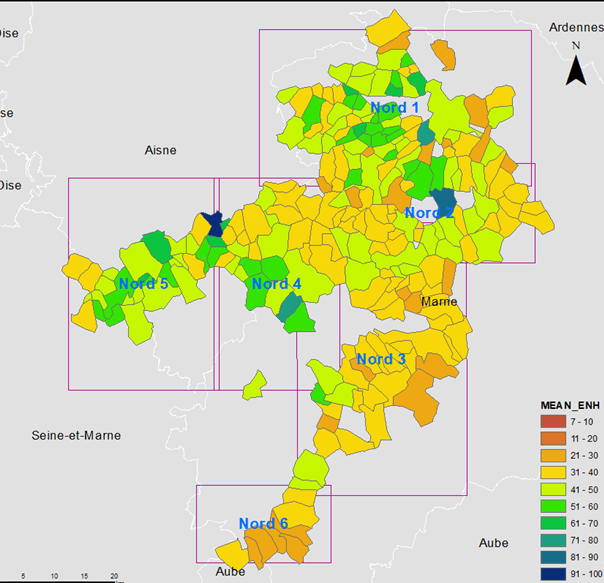 Monitoring of weediness in the Champagne appellation